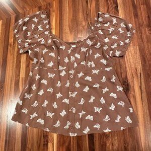 NWOT Hollister Butterfly Blouse | Size S